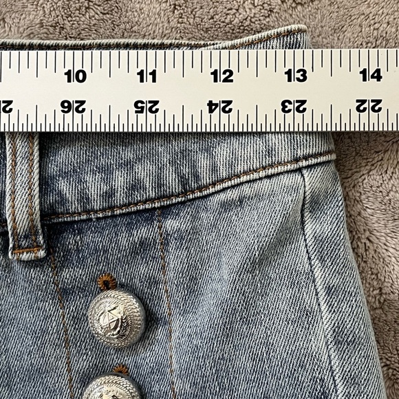 NEW GENERATION LOVE justine denim pants in light blue wash white buttons Size 24 - Picture 14 of 16